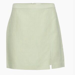 NWOT Aritzia Wilfred Patio Linen High Waist Mini Skirt Sage Green 0 Women’s